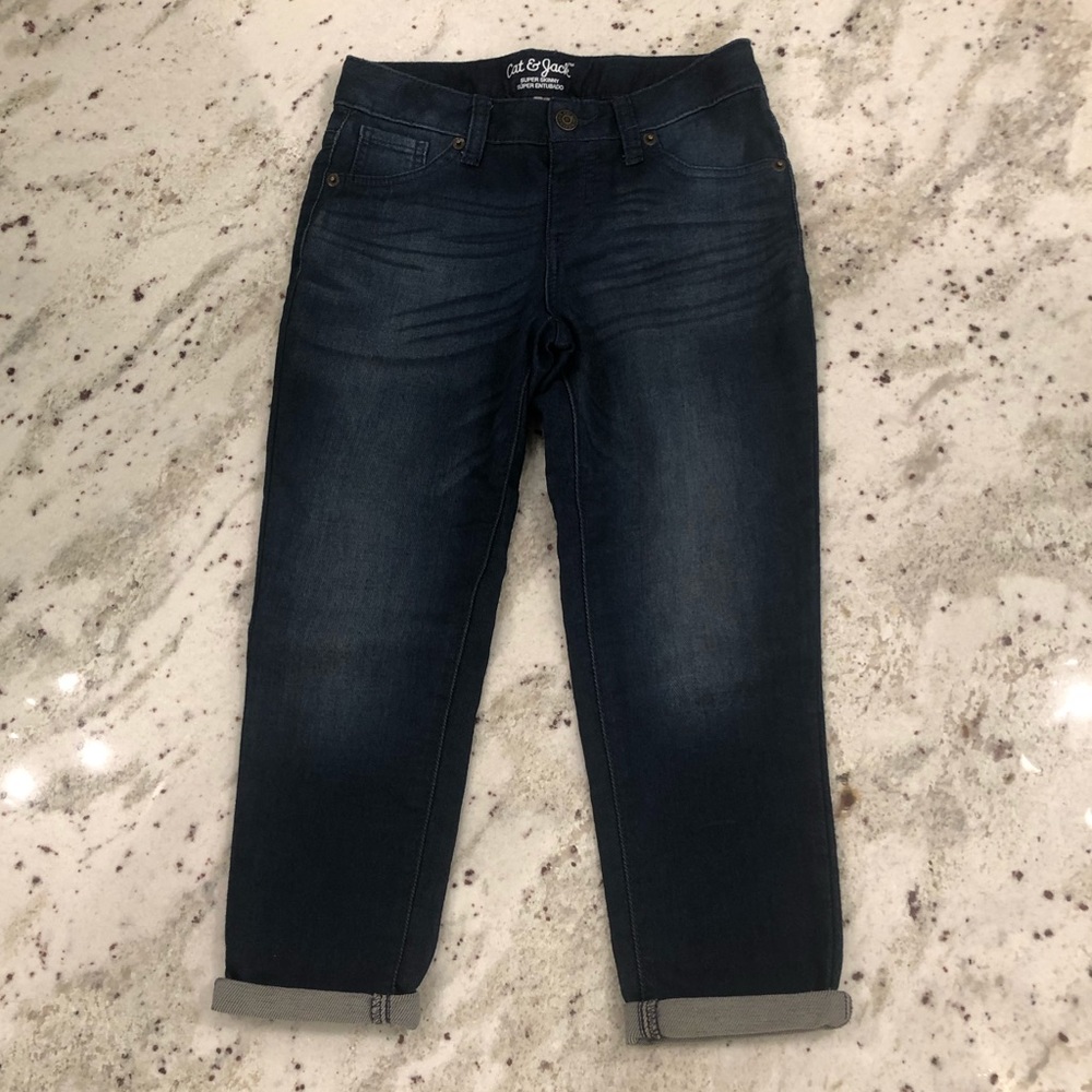 Cat&Jack dark rinse skinny crop stretch jeans s 10